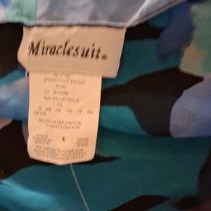 Miraclesuit Vibrant Blue and Black Swimwear Parero Nwt, OS Fits All